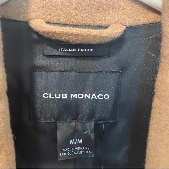 Club Monaco Slim Tailored Wool Trench Coat Women Size M Camel Single Breasted - Picture 11 of 16